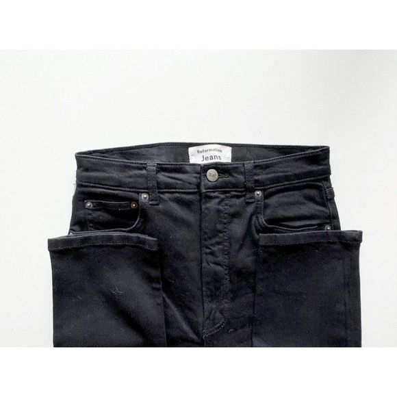 REFORMATION Harper Black High Waisted High Rise Skinny Jeans, Size 28 - Picture 12 of 16